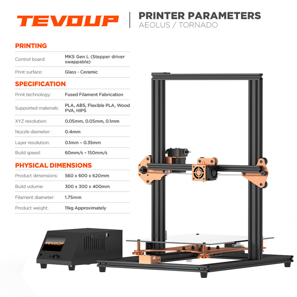 Tornado 3D Printer (300*300*400mm)
