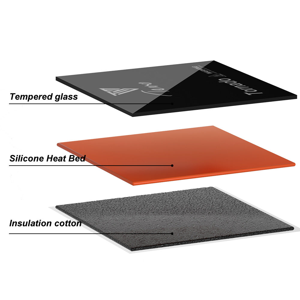 Glass Heated Bed for Tornado (300*300mm) 110V/220V