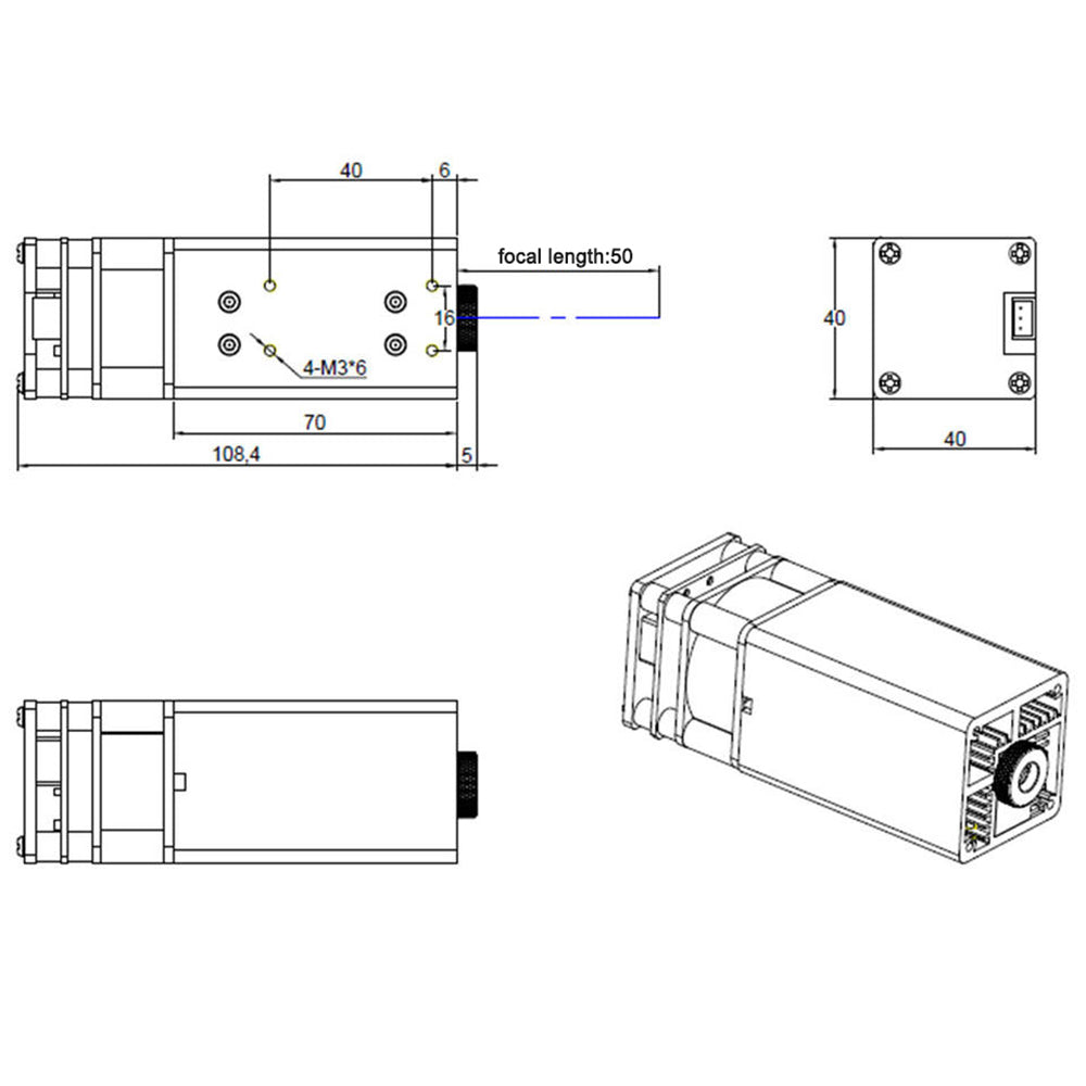 TEVOUP High Power 80W TTL Laser Head