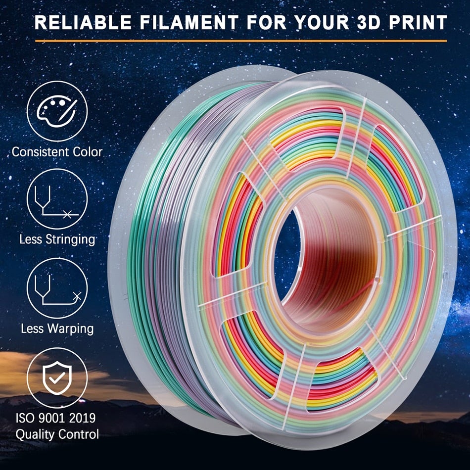 1KG 1.75mm PLA Rainbow Filament