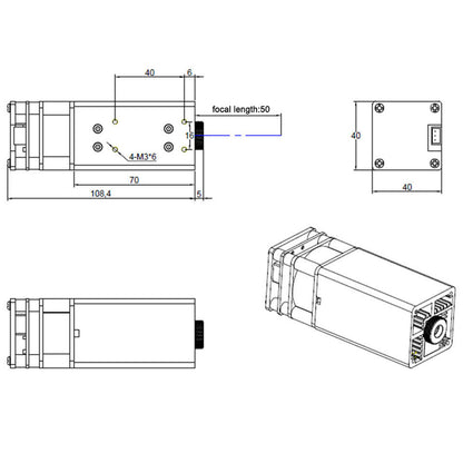 TEVOUP High Power 80W TTL Laser Head