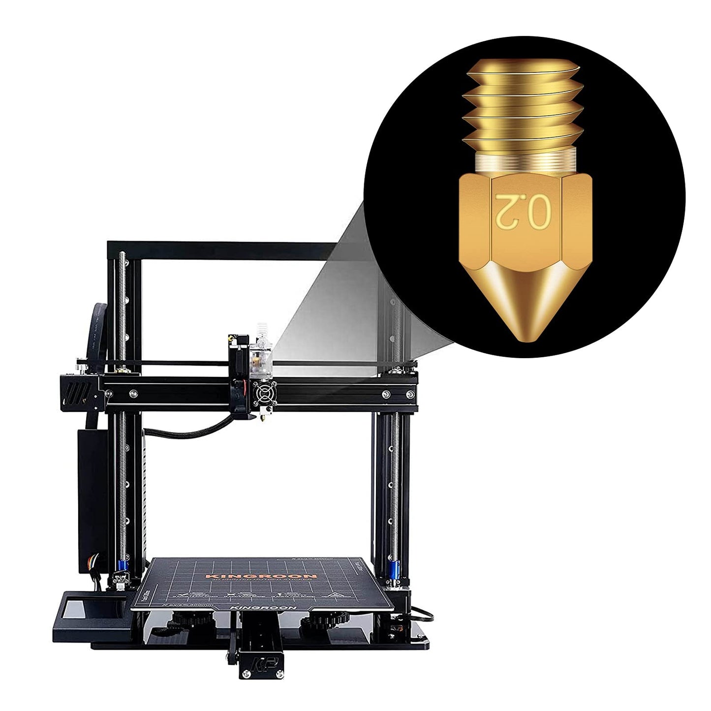 0.2MM MK8 Ender 3 Nozzles 10 pcs 3D Printer Brass Nozzles Extruder